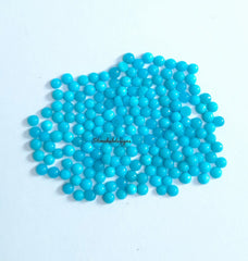 2MM, 2.25MM, 2.50MM, 2.75MM Natural Turquoise Cabochon Round Gemstone, AAA Sleeping beauty Turquoise Smooth Round Cabs for Fine Jewelry