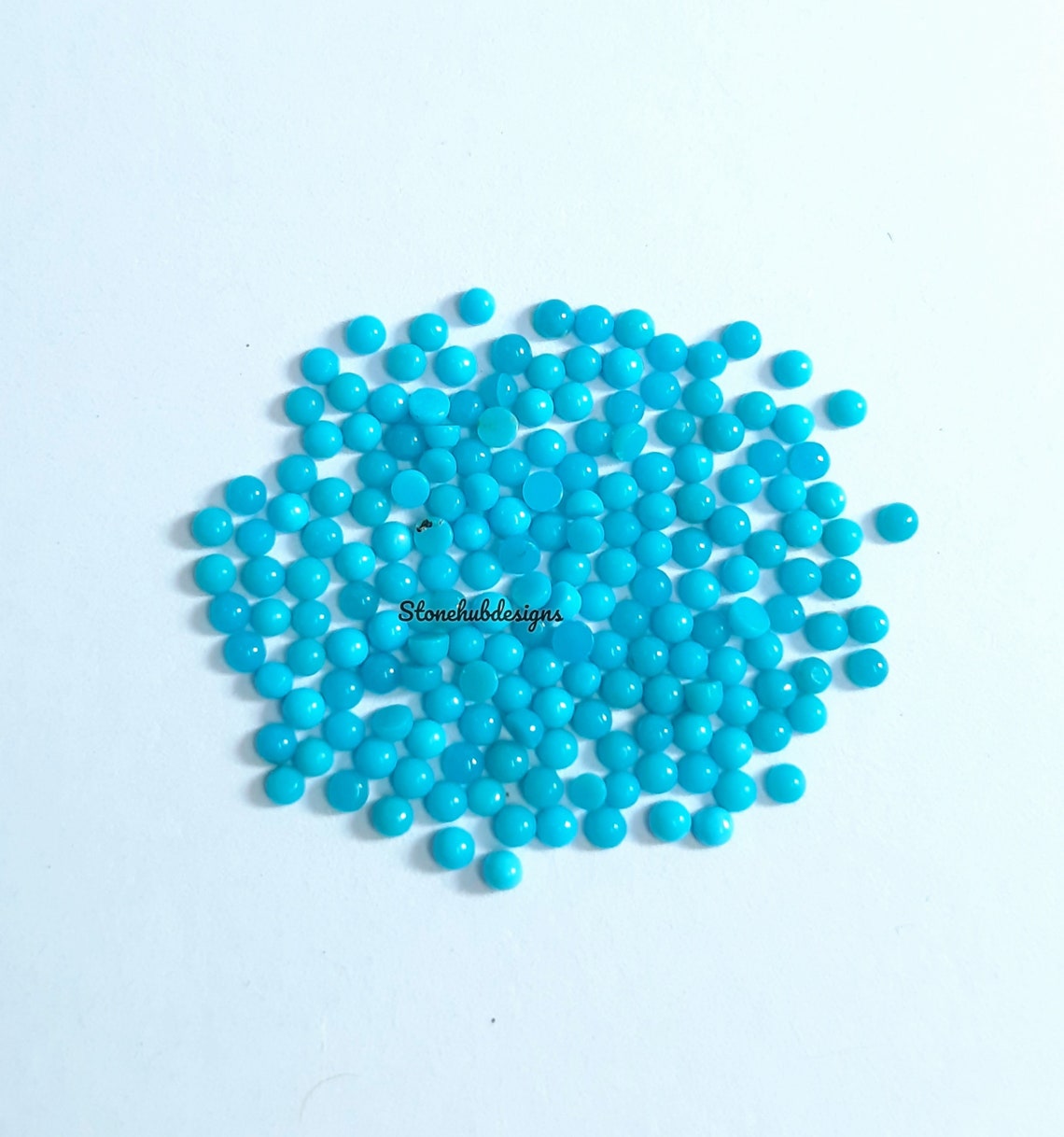2MM, 2.25MM, 2.50MM, 2.75MM Natural Turquoise Cabochon Round Gemstone, AAA Sleeping beauty Turquoise Smooth Round Cabs for Fine Jewelry