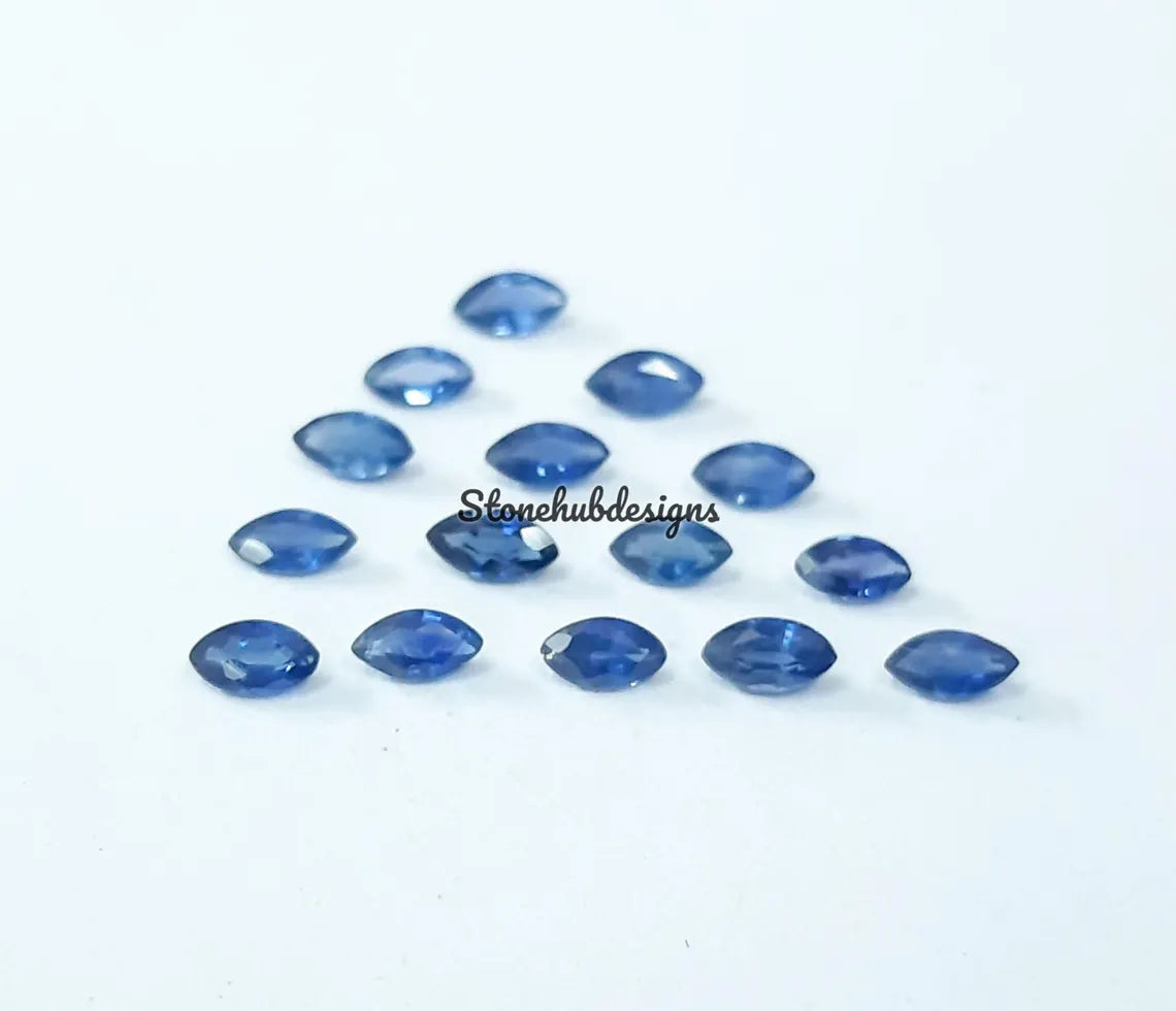 2x3.50MM, 2x4MM Natural Blue Sapphire faceted Marquise Cut Gemstone, AAA Blue Sapphire Faceted Marquise loose Calibrated Precious Gemstones