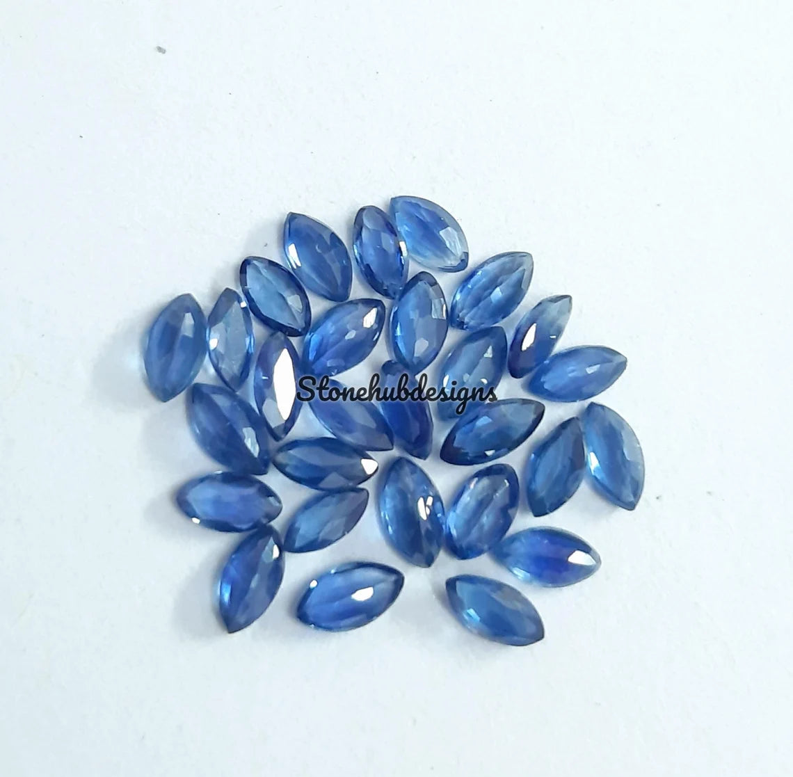 2x3.50MM, 2x4MM Natural Blue Sapphire faceted Marquise Cut Gemstone, AAA Blue Sapphire Faceted Marquise loose Calibrated Precious Gemstones