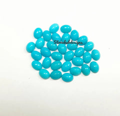 2x3MM, 3x4MM Natural Turquoise Cabochon Oval Gemstone, AAA Sleeping beauty Turquoise Smooth Oval Flat Back Cabs for Fine Jewelry