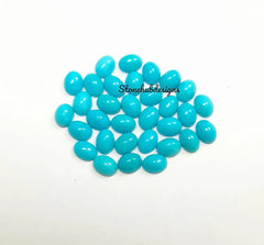 2x3MM, 3x4MM Natural Turquoise Cabochon Oval Gemstone, AAA Sleeping beauty Turquoise Smooth Oval Flat Back Cabs for Fine Jewelry