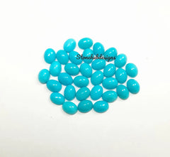 2x3MM, 3x4MM Natural Turquoise Cabochon Oval Gemstone, AAA Sleeping beauty Turquoise Smooth Oval Flat Back Cabs for Fine Jewelry