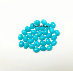 2x3MM, 3x4MM Natural Turquoise Cabochon Oval Gemstone, AAA Sleeping beauty Turquoise Smooth Oval Flat Back Cabs for Fine Jewelry