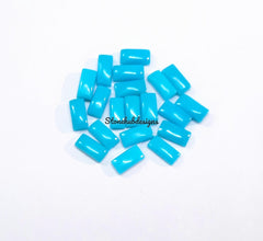 2x4MM Natural Turquoise Cabochon Baguette Gemstone, AAA Sleeping Beauty Turquoise Smooth Baguette Flat Back Cabs for Jewelry