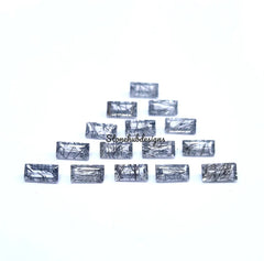 2x4MM, 2.5x5MM, 3x6MM Natural Black Rutilated Quartz Faceted Baguette Faceted Cut Stone, AAA Black Rutile faceted Baguette Cut For Jewelry