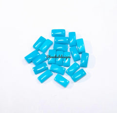 2x4MM Natural Turquoise Cabochon Baguette Gemstone, AAA Sleeping Beauty Turquoise Smooth Baguette Flat Back Cabs for Jewelry