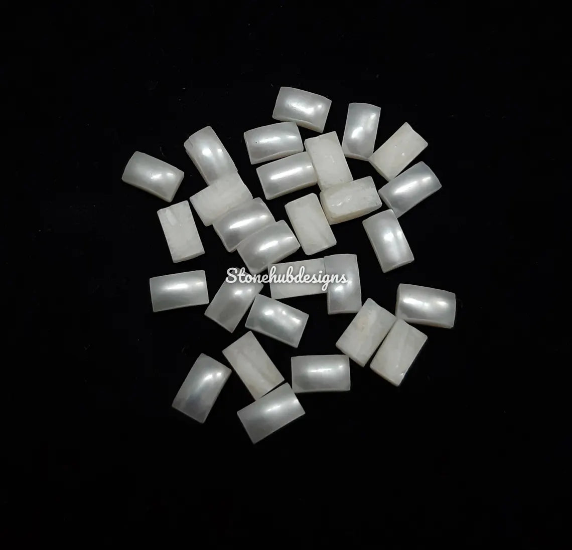 3x5MM, 4x6MM Natural Fresh Water White Pearl Octagon Cabochon Gemstone, AAA White Pearl Octagon Cabochon Loose stone For Jewelry