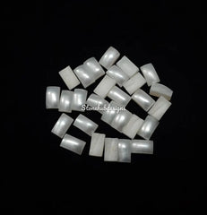 3x5MM, 4x6MM Natural Fresh Water White Pearl Octagon Cabochon Gemstone, AAA White Pearl Octagon Cabochon Loose stone For Jewelry