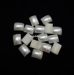 5x7MM, 6x8MM Natural Fresh Water White Pearl Octagon Cabochon Gemstone, AAA White Pearl Octagon Cabochon Loose stone For Jewelry