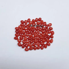 3x4MM, 3x5MM Natural Italian Coral Oval Cabochon Loose Gemstone, AAA Red Coral Smooth Oval Flat Back Cabs stone for jewelry