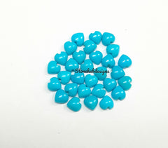 3MM, 4MM, 5MM, 6MM Natural Turquoise Cabochon Heart Gemstone, AAA Sleeping beauty Turquoise Smooth Heart Cabs for Fine Jewelry