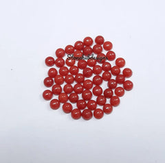3MM, 3.50MM Natural Coral Round Cabochon Gemstone, AAA Italian Coral Smooth Round Flat back Cabochon Gemstone For Jewelry