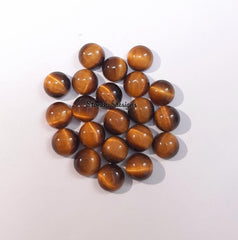 7MM, 8MM, 9MM, 10MM Natural Tiger Eye Cabochon Round Gemstone, AAA TIGER Eye Smooth Round Cabochon Loose Gemstone For Jewelry