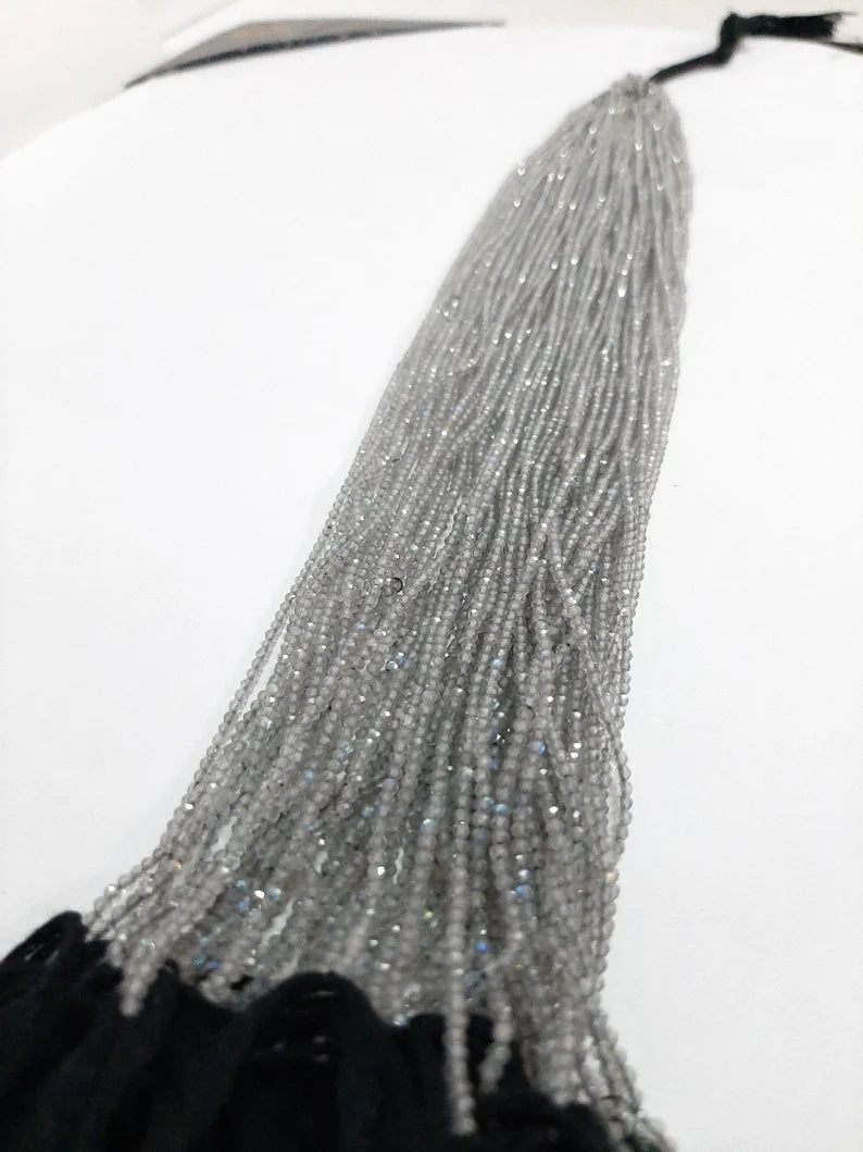 2-2.50MM Natural Labradorite micro cut faceted Rondelle Beads, Genuine Natural labradorite Faceted Rondelle Loose Beads for jewelry