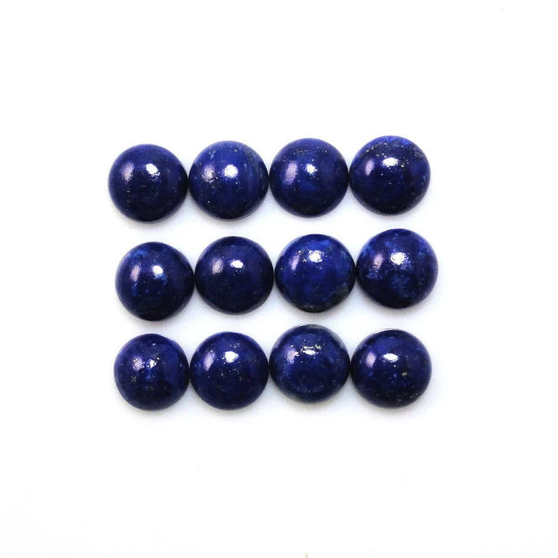7MM, 8MM, 9MM, 10MM Natural Lapis Lazuli Round Cabochon loose gemstone, AAA lapis lazuli smooth Round cabochon For Jewelry Making
