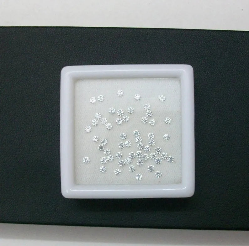 50 pieces CUBIC ZIRCONIA Faceted Round Cut Gemstone, AAA+ cubic zirconia Round 1mm, 1.10mm, 1.20mm, 1.30mm, 1.50mm, 1.75mm, 2mm for jewelry