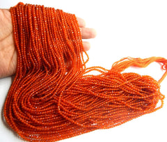 2-2.50MM Natural Carnelian Rondelle Faceted Micro Cut Beads, AAA Quality Carnelian beads For Jewelry Making