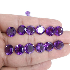 6MM, 7MM, 8MM Natural Amethyst Faceted Round Cut Gemstone, AAA Purple Amethyst faceted Round Loose Calibrated Cut Gemstone For Jewelry
