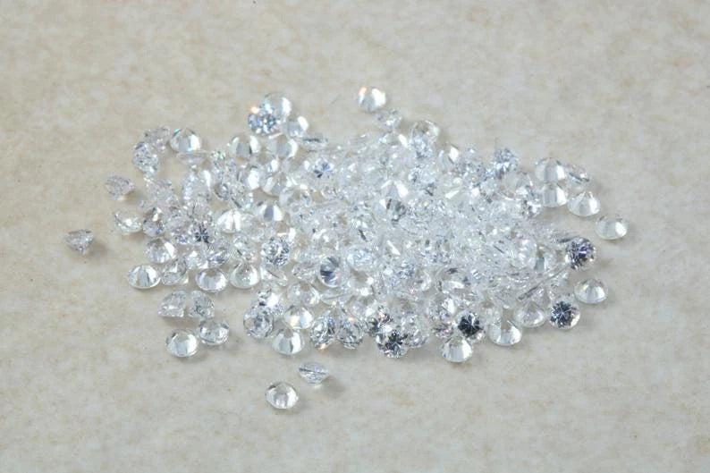 10 pcs 1MM, 1.50MM, 2MM Natural White Topaz Faceted Round Cut Loose Gemstone, AAA Quality White Topaz Round Cut For Topaz Jewelry