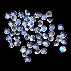 5MM, 6MM Natural Moonstone Faceted Round Gemstone, AAA Moonstone Round Faceted blue flash gemstone for Jewelry