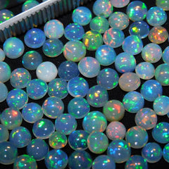 7MM, 8MM Natural Ethiopian Opal Round Cabochon Gemstone, AAA Quality Ethiopian Opal Smooth Round Cabochon stone For Jewelry