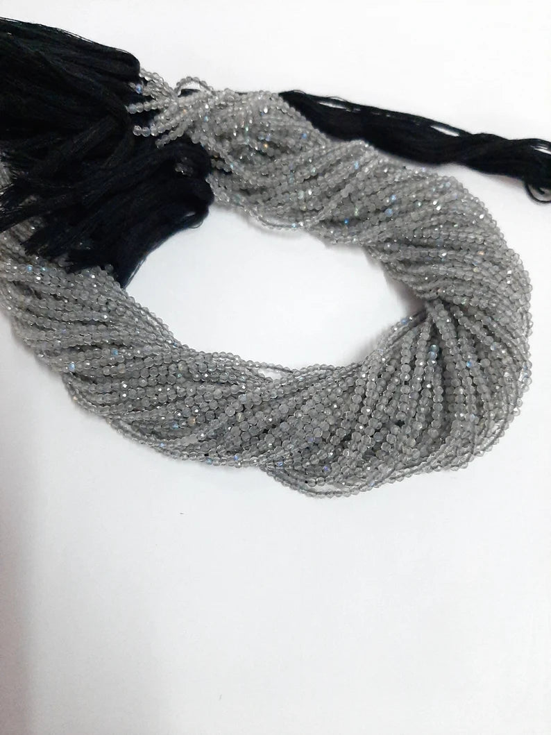 Natural Labradorite Micro Cut Faceted Rondelle Beads, AAA Quality Labradorite faceted rondelle beads for jewelry