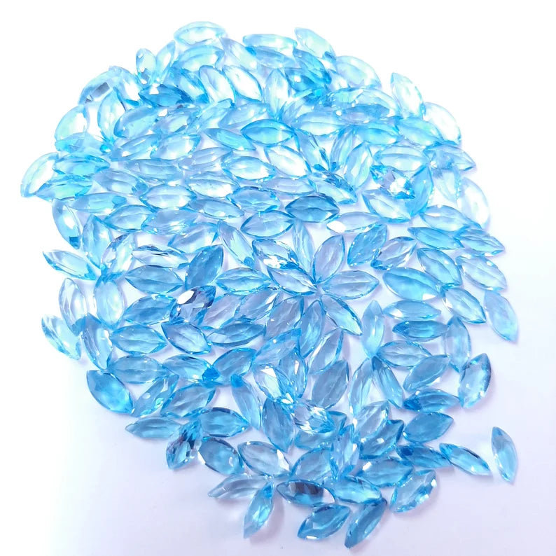 Natural Swiss Blue Topaz Faceted Marquise Cut Gemstone, AAA Swiss Topaz faceted Marquise Cut Calibrated loose Gemstone For Jewelry