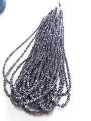 Natural Black Diamond Uncut Rough Raw Beads | Conflict Free Diamond Rough 16 inches full strand beads | Uncut Diamond for Jewelry making.