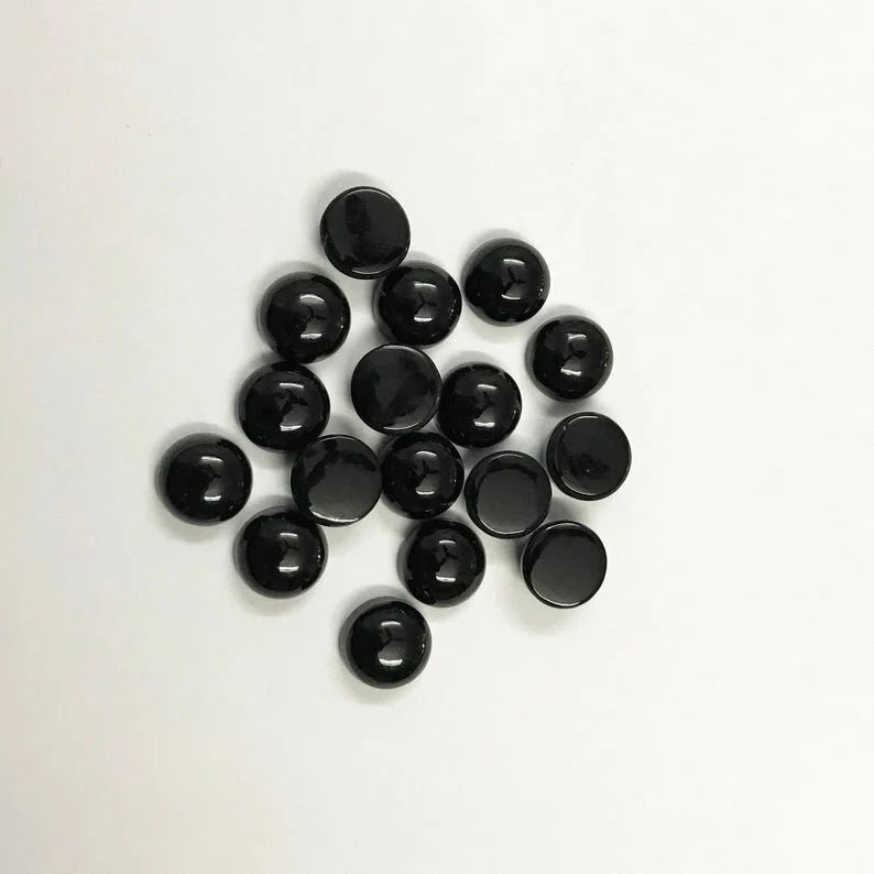 3MM-4MM-5MM-6MM AAA Black Onyx Round Cabochon Stone , AAA 100% Natural Black Onyx Round Flat back Cabochon loose gemstone