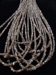 Natural Brown Diamond Uncut Rough Raw Beads | Faceted Diamond Rough 16" Full Strand Beads, Diamonds for Jewelry Making | wholesale beads.