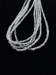 Natural White Diamond Uncut Rough Raw Beads | Conflict Free Diamond Rough 16 inches full strand beads | Uncut Diamond for Jewelry making