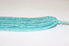 Natural Sky Apatite Faceted Rondelle Gemstone Beads | Apatite Cut size 3-3.5 mm 13" full strand beads for jewelry making | Necklace making