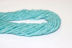 Natural Sky Apatite Faceted Rondelle Gemstone Beads | Apatite Cut size 3-3.5 mm 13" full strand beads for jewelry making | Necklace making