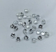 3MM, 4MM, 5MM Natural White Topaz Faceted Round Cut Gemstone, AAA White Topaz Faceted Loose Calibrated Round Cut Stone for jewelry making