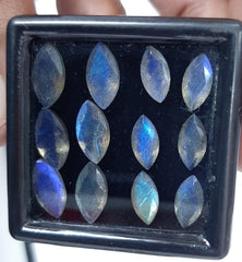 3x6MM, 4x8MM, 5x10MM, 6x12MM Natural Labradorite Faceted Marquise Cut Stone, AAA Blue flashy Labradorite cut calibrated stone for jewelry