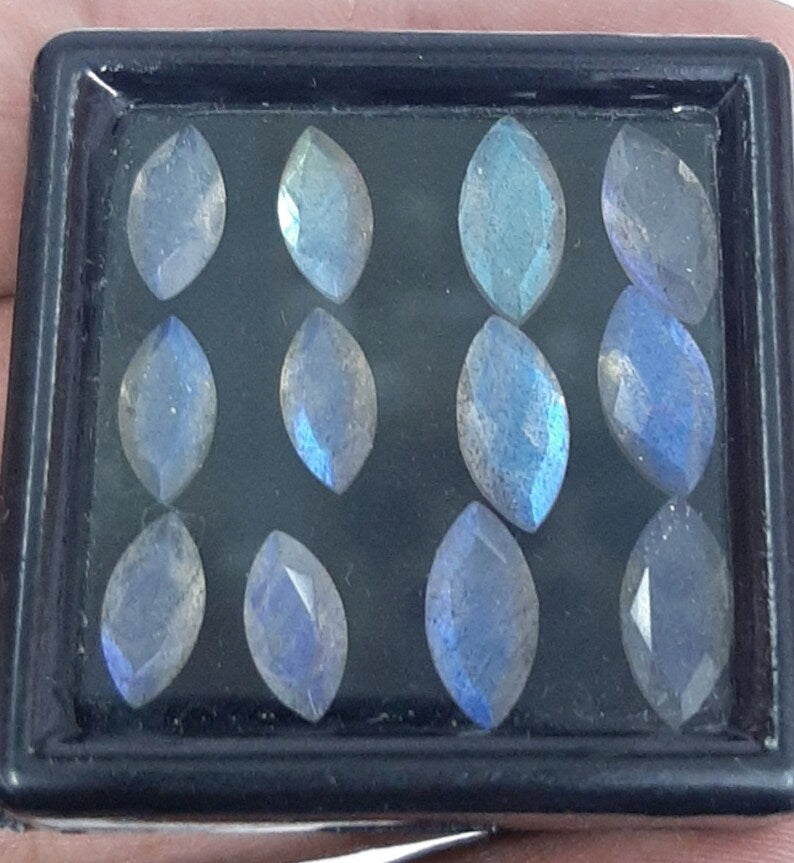 3x6MM, 4x8MM, 5x10MM, 6x12MM Natural Labradorite Faceted Marquise Cut Stone, AAA Blue flashy Labradorite cut calibrated stone for jewelry