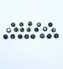 2MM, 3MM Natural Dark Green Tourmaline Faceted Round Cut Gemstone, AAA Quality Green Tourmaline Round cut for jewelry making