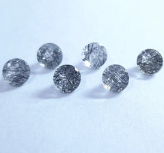Natural Black Rutile Quartz Faceted Round Cut Gemstone, AAA Black Rutile Quartz faceted Round Cut Loose Calibrated Gemstone For Jewelry