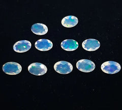 3X5MM, 4X5MM, 4X6MM, 5X7MM Natural Ethiopian Opal Faceted Oval Cut Gemstone, AAA Ethiopian Opal multi fire Oval Cut loose stone for Jewelry