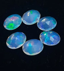 6X8MM, 7X9MM, 8X10MM, 9X11MM Natural Ethiopian Opal Faceted Oval cut Gemstone, AAA Multi fire Ethiopian opal Calibrated Size loose gemstone