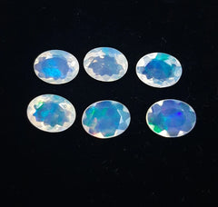 6X8MM, 7X9MM, 8X10MM, 9X11MM Natural Ethiopian Opal Faceted Oval cut Gemstone, AAA Multi fire Ethiopian opal Calibrated Size loose gemstone