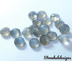 7MM, 8MM, 9MM, 10MM Natural Labradorite Faceted Round Cut Stone, AAA Labradorite Blue flashy Faceted Round Cut size loose stone For Jewelry
