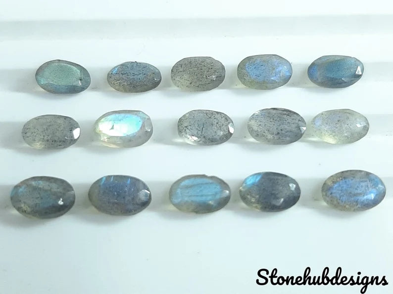 3x5MM, 4x6MM, 5x7MM, 6x8MM, 7x9MM Natural Labradorite Faceted Oval Cut Stone, AAA Blue Flash Labradorite Oval Calibrated Size loose Gemstone