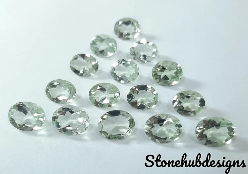 3x5MM, 4x6MM, 5x7MM AAA Green Amethyst Faceted Oval Cut Gemstone, 100% Natural Green Amethyst oval cut faceted loose gemstone