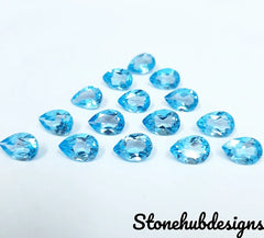 4x6MM, 5x7MM, 6x8MM, 7x9MM Natural Swiss Topaz Faceted Pear cut Stone, AAA Swiss Topaz Faceted Pear Cut Calibrated loose Stone For Jewelry