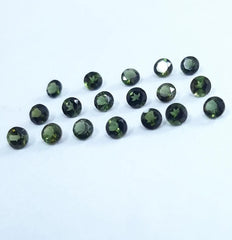 2MM, 3MM Natural Dark Green Tourmaline Faceted Round Cut Gemstone, AAA Quality Green Tourmaline Round cut for jewelry making