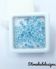 1.75MM, 2MM, 2.50MM Natural Swiss Blue Topaz Faceted Round Loose Gemstone, AAA Swiss Blue Topaz Faceted Round Loose Calibrated for jewelry