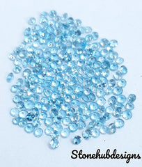 1.75MM, 2MM, 2.50MM Natural Swiss Blue Topaz Faceted Round Loose Gemstone, AAA Swiss Blue Topaz Faceted Round Loose Calibrated for jewelry