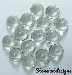 8MM, 9MM, 10MM AAA Green Amethyst Faceted Round Cut Gemstone, 100% Natural Green Amethyst Round cut faceted loose stone For Jewelry Making